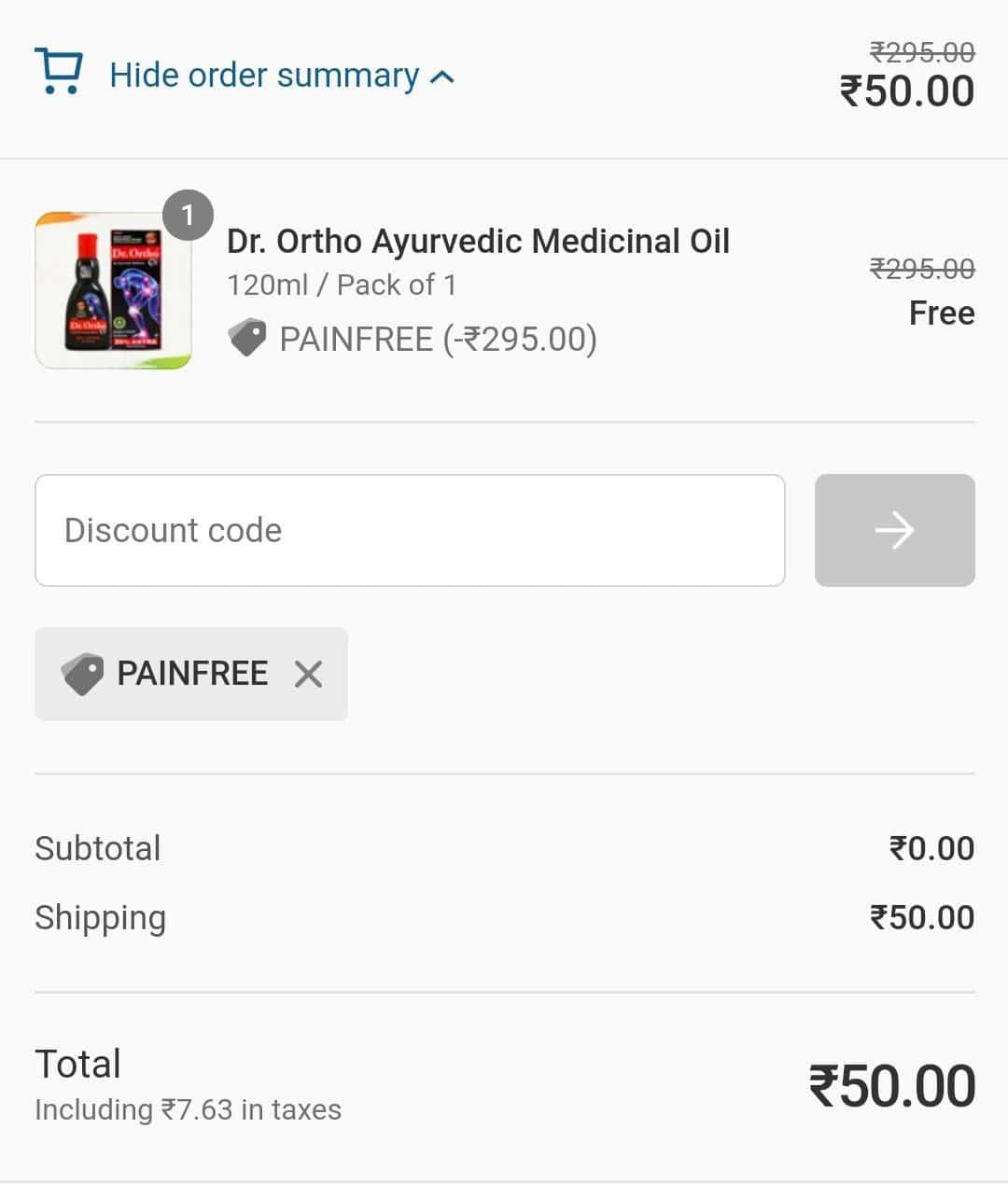 Dr Ortho Oil 120ml MRP 295 For Free. Pay Only 50 Shipping - Awesome 2 20210815 154024