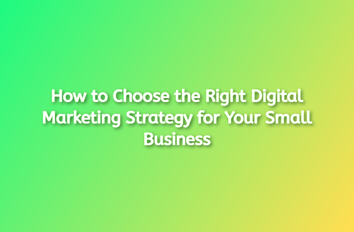 How to Choose the Right Digital Marketing Strategy for Your Small Business